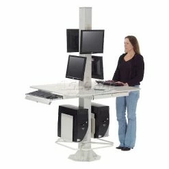 Global Industrial 81"H Floor Mount Orbit Computer Kiosk with VESA Mount & Power Outlet, Beige 50 Global Industrial 81"H Floor Mount Orbit Computer Kiosk with VESA Mount & Power Outlet, Beige -Outlet Desks & Workstations Store 239193BG 11 1