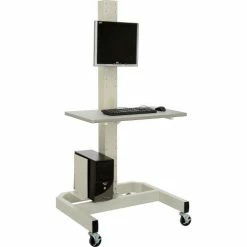 Global Industrial™ 78"H Mobile Post with Caster Base - Beige -Outlet Desks & Workstations Store 239200BG 04
