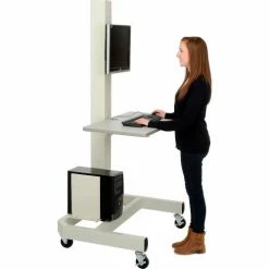 Global Industrial™ 78"H Mobile Post with Caster Base - Beige -Outlet Desks & Workstations Store 239200BG 05