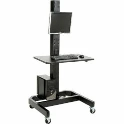 Global Industrial™ 78"H Mobile Post with Caster Base - Black -Outlet Desks & Workstations Store 239200BK 04