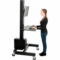 Global Industrial™ 78"H Mobile Post with Caster Base - Black -Outlet Desks & Workstations Store 239200BK 05
