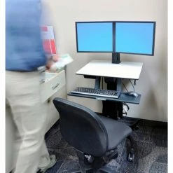 Ergotron® WorkFit-C Sit-Stand Workstation For Two LCD Monitors -Outlet Desks & Workstations Store 24 214 085 e