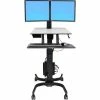 Ergotron® WorkFit-C Sit-Stand Workstation For Two LCD Monitors