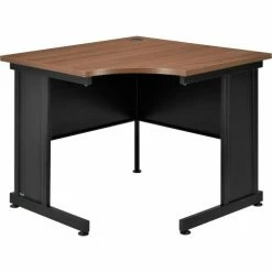 Interion By Global Industrial Interion® 36"W Corner Desk - Walnut