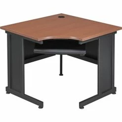 Interion By Global Industrial Interion® 36"W Corner Desk Cherry