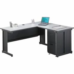 Interion By Global Industrial Interion® 36"W Right Handed Return Table, Gray -Outlet Desks & Workstations Store 240269GY 02