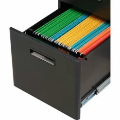 Interion By Global Industrial Interion® 3 Drawer Pedestal Box File Cabinet, 16"W x 20"D x 29"H, Black -Outlet Desks & Workstations Store 240272 03