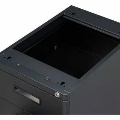 Interion By Global Industrial Interion® 3 Drawer Pedestal Box File Cabinet, 16"W x 20"D x 29"H, Black -Outlet Desks & Workstations Store 240272 10