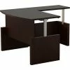 Safco® Aberdeen Height-Adjustable Desk, Bow Front w/Return, 90"D x 72"W, Mocha