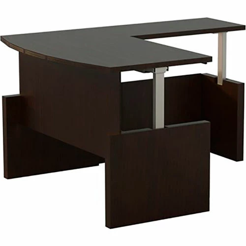 Safco® Aberdeen Height-Adjustable Desk, Bow Front w/Return, 90"D x 72"W, Mocha 1 Safco® Aberdeen Height-Adjustable Desk, Bow Front w/Return, 90"D x 72"W, Mocha