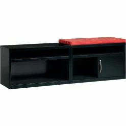 Interion By Global Industrial Interion® 36" Low Credenza with Door - Black -Outlet Desks & Workstations Store 24220 24219 24221 Credenzas Black Red Cushion Top 01