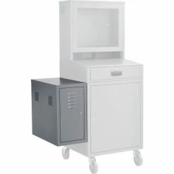 Global Industrial Security Computer CPU Enclosed Cabinet Side Car, Dark Gray -Outlet Desks & Workstations Store 242299DG 03