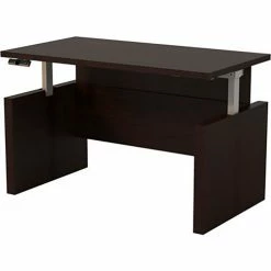 Safco® Aberdeen Height-Adjustable Desk, Straight Front Top & Base, 30"D x 72"W, Mocha -Outlet Desks & Workstations Store 24241 ARDH7230LDC FrontLeftAngle