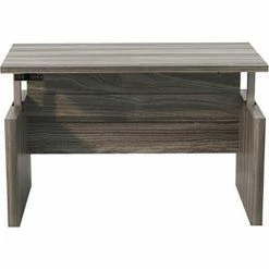 Safco® Aberdeen Height-Adjustable Desk, Straight Front Top & Base, 30"D x 72"W, Gray Steel -Outlet Desks & Workstations Store 24245 ARDH7230LGS Back