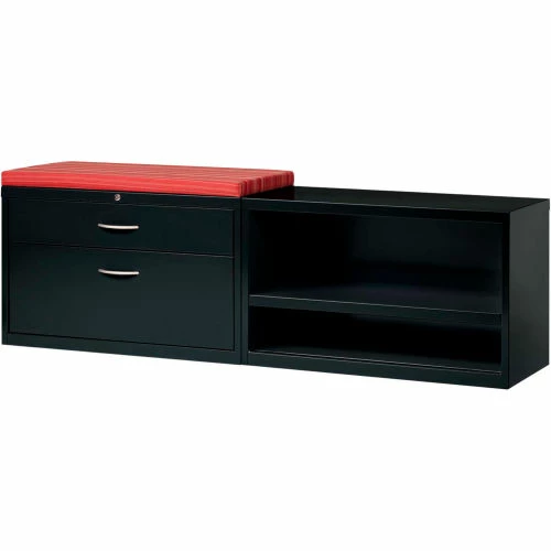 Interion By Global Industrial Interion® 36" Low Credenza with File Cabinet - Black 12 Interion By Global Industrial Interion® 36" Low Credenza with File Cabinet - Black - Image 12