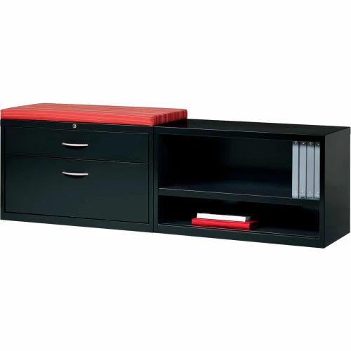 Interion By Global Industrial Interion® 36" Low Credenza with File Cabinet - Black 13 Interion By Global Industrial Interion® 36" Low Credenza with File Cabinet - Black - Image 13