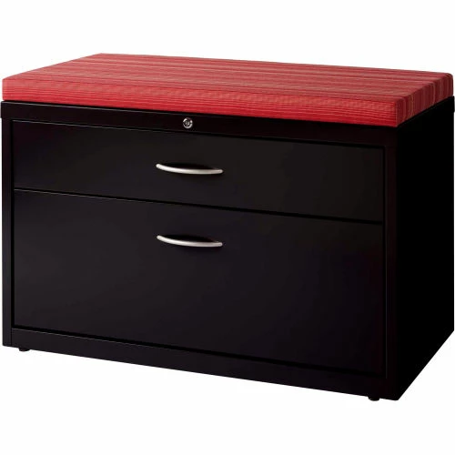 Interion By Global Industrial Interion® 36" Low Credenza with File Cabinet - Black 9 Interion By Global Industrial Interion® 36" Low Credenza with File Cabinet - Black - Image 9