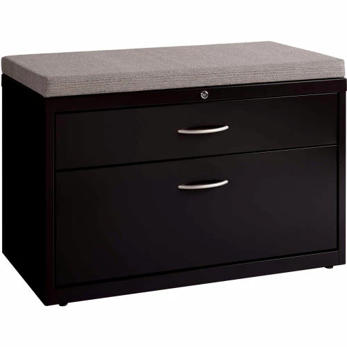 Interion By Global Industrial Interion® 36" Low Credenza with File Cabinet - Black 4 Interion By Global Industrial Interion® 36" Low Credenza with File Cabinet - Black - Image 4
