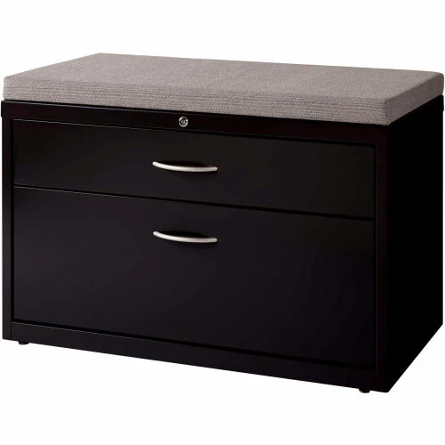 Interion By Global Industrial Interion® 36" Low Credenza with File Cabinet - Black 6 Interion By Global Industrial Interion® 36" Low Credenza with File Cabinet - Black - Image 6