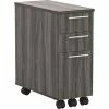 Safco® Skinny Pedestal, 23"D x 10-3/4"W x 24-1/2"H, Gray Steel