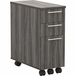 Safco® Skinny Pedestal, 23"D x 10-3/4"W x 24-1/2"H, Gray Steel