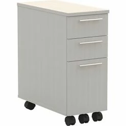 Safco® Skinny Pedestal, 23"D x 10-3/4"W x 24-1/2"H, Textured Sea Salt