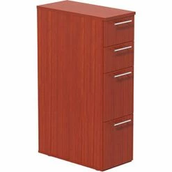 Safco® Skinny Pedestal, Tall, 23"D x 10-3/4"W x 38-1/2"H, Cherry