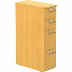 Safco® Skinny Pedestal, Tall, 23"D x 10-3/4"W x 38-1/2"H, Maple