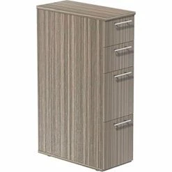 Safco® Skinny Pedestal, Tall, 23"D x 10-3/4"W x 38-1/2"H, Textured Driftwood