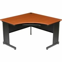 Interion By Global Industrial Interion® 48"W Corner Desk - Cherry -Outlet Desks & Workstations Store 248993CH 04