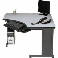 Interion By Global Industrial Interion® 48"W Corner Desk - Gray -Outlet Desks & Workstations Store 248993GY 03