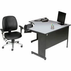 Interion By Global Industrial Interion® 48"W Corner Desk - Gray -Outlet Desks & Workstations Store 248993GY 05