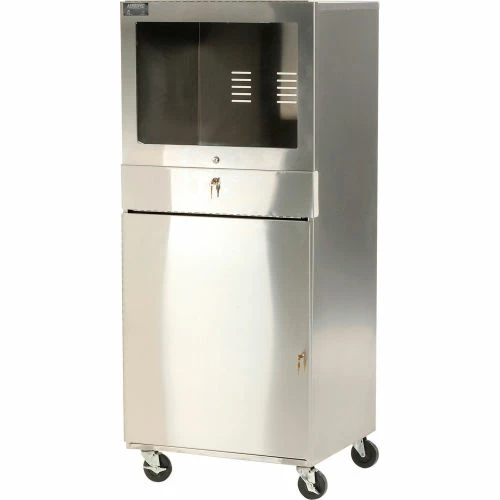 AERO Manufacturing Stainless Steel Mobile Computer Cabinet 1 AERO Manufacturing Stainless Steel Mobile Computer Cabinet