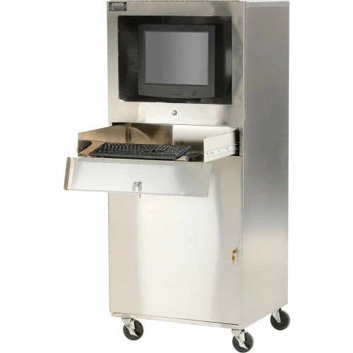 AERO Manufacturing Stainless Steel Mobile Computer Cabinet 2 AERO Manufacturing Stainless Steel Mobile Computer Cabinet - Image 2