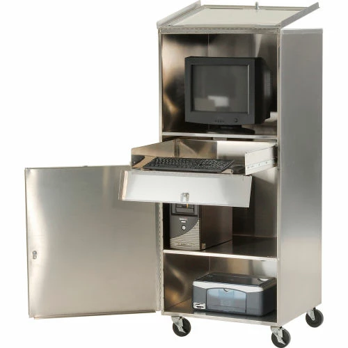 AERO Manufacturing Stainless Steel Mobile Computer Cabinet 3 AERO Manufacturing Stainless Steel Mobile Computer Cabinet - Image 3