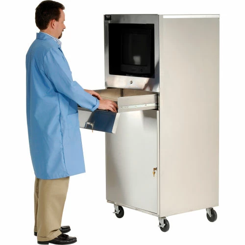 AERO Manufacturing Stainless Steel Mobile Computer Cabinet 4 AERO Manufacturing Stainless Steel Mobile Computer Cabinet - Image 4