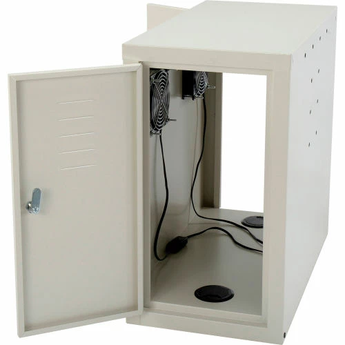 Global Industrial™ Computer CPU Side Cabinet with Front/Rear Doors and 2 Exhaust Fans, Beige 3 Global Industrial™ Computer CPU Side Cabinet with Front/Rear Doors and 2 Exhaust Fans, Beige - Image 3