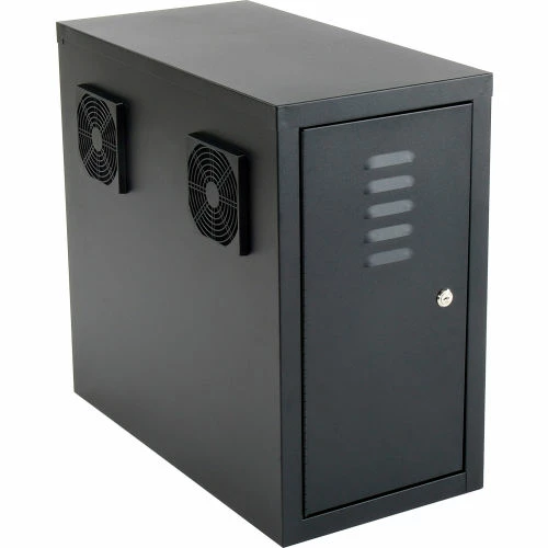 Global Industrial™ CPU Side Cabinet with Front/Rear Doors and 2 Exhaust Fans - Black 2 Global Industrial™ CPU Side Cabinet with Front/Rear Doors and 2 Exhaust Fans - Black - Image 2