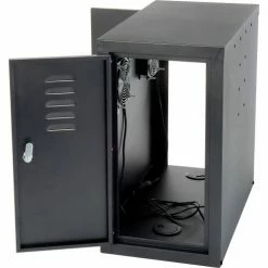 Global Industrial™ Orbit CPU Side Cabinet with Front/Rear Doors and 2 Exhaust Fans - Black -Outlet Desks & Workstations Store 249309JBK 02 2