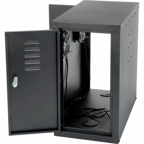 Global Industrial™ CPU Side Cabinet with Front/Rear Doors and 2 Exhaust Fans - Black 3 Global Industrial™ CPU Side Cabinet with Front/Rear Doors and 2 Exhaust Fans - Black - Image 3