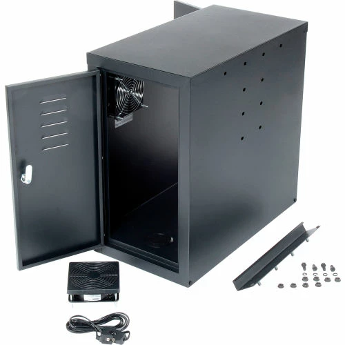Global Industrial™ CPU Side Cabinet with Front/Rear Doors and 2 Exhaust Fans - Black 7 Global Industrial™ CPU Side Cabinet with Front/Rear Doors and 2 Exhaust Fans - Black - Image 7