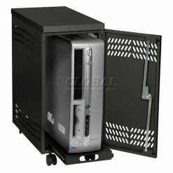 Datum Large Mobile CPU Locker CPU2-M, Black -Outlet Desks & Workstations Store 249455BK 02