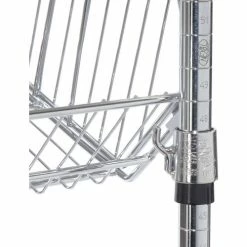 Nexel™ 4-Shelf Mobile Wire Computer LAN Workstation w/Keyboard Tray, 48"W x 18"D x 69"H, Chrome -Outlet Desks & Workstations Store 250114 08