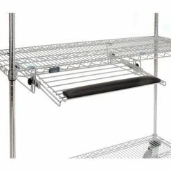 Nexel™ 4-Shelf Mobile Wire Computer LAN Workstation w/Keyboard Tray, 48"W x 18"D x 69"H, Chrome -Outlet Desks & Workstations Store 250114 10