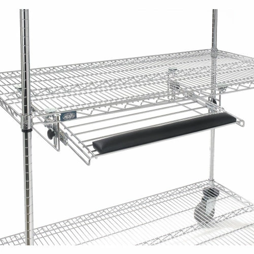 Nexel 4-Shelf Mobile Wire Computer LAN Workstation w/Keyboard Tray, 48"W x 24"D x 69"H, Chrome 7 Nexel 4-Shelf Mobile Wire Computer LAN Workstation w/Keyboard Tray, 48"W x 24"D x 69"H, Chrome - Image 7
