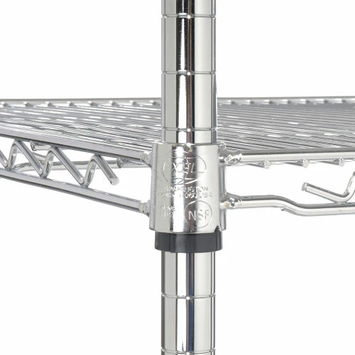 Nexel 4-Shelf Mobile Wire Computer LAN Workstation w/Keyboard Tray, 48"W x 24"D x 69"H, Chrome 9 Nexel 4-Shelf Mobile Wire Computer LAN Workstation w/Keyboard Tray, 48"W x 24"D x 69"H, Chrome - Image 9