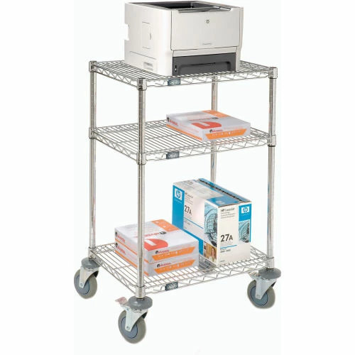 Nexel 3-Shelf Mobile Wire Printer Stand, 24"W x 18"D x 39"H, Chrome 4 Nexel 3-Shelf Mobile Wire Printer Stand, 24"W x 18"D x 39"H, Chrome - Image 4