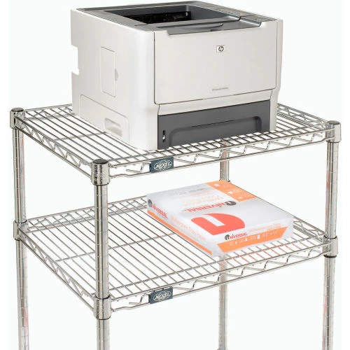 Nexel 3-Shelf Mobile Wire Printer Stand, 24"W x 18"D x 39"H, Chrome 5 Nexel 3-Shelf Mobile Wire Printer Stand, 24"W x 18"D x 39"H, Chrome - Image 5