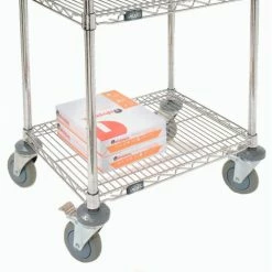 Nexel™ 3-Shelf Mobile Wire Printer Stand, 24"W x 18"D x 59"H, Chrome -Outlet Desks & Workstations Store 250117 06 1