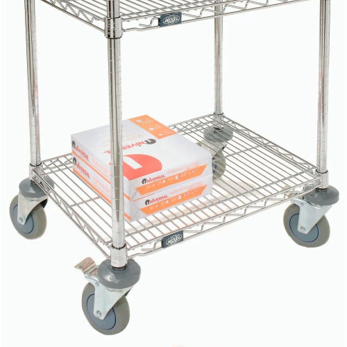 Nexel 3-Shelf Mobile Wire Printer Stand, 24"W x 18"D x 39"H, Chrome 7 Nexel 3-Shelf Mobile Wire Printer Stand, 24"W x 18"D x 39"H, Chrome - Image 7